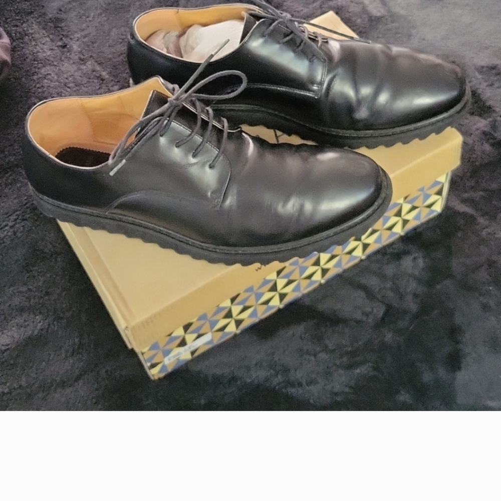 River Island Mens Black Lace up Oxfords USA 11 Razor Back Sole
